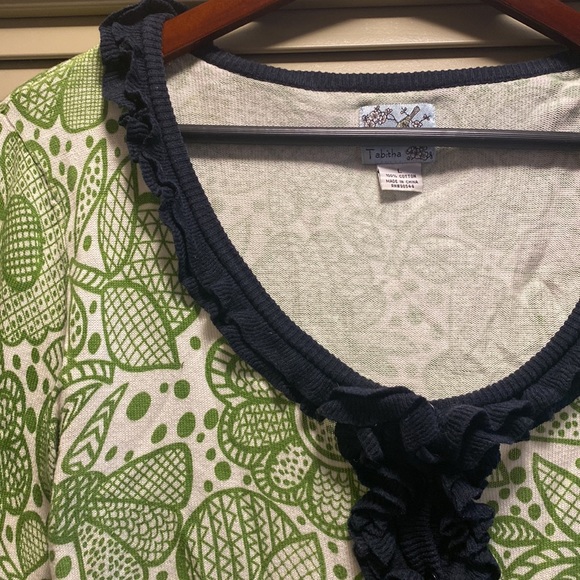 Green Patterned Anthropologie Cardigan - Picture 2 of 3